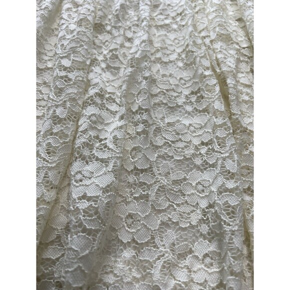 Forever 21 Juniors Size Small Short Ecru Lace Lined Skirt Flair Size Zip Mini - Picture 2 of 7